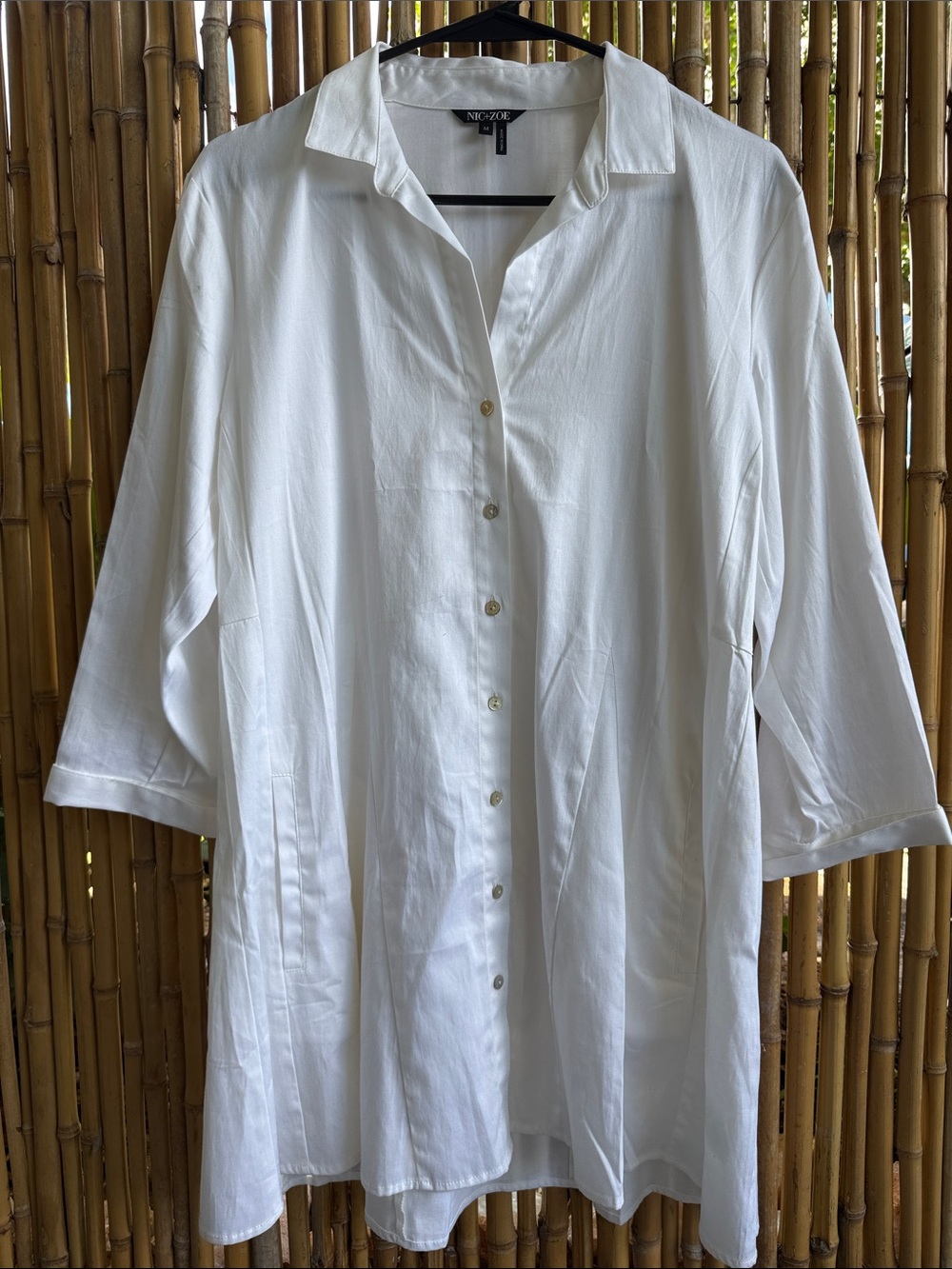 NIC+ZOE White Long-Sleeve Casual Button-Down Shirt